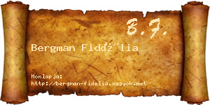 Bergman Fidélia névjegykártya